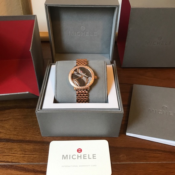 Michele Serein Diamond Rose-Gold Willow Dial Watch - Picture 2 of 8